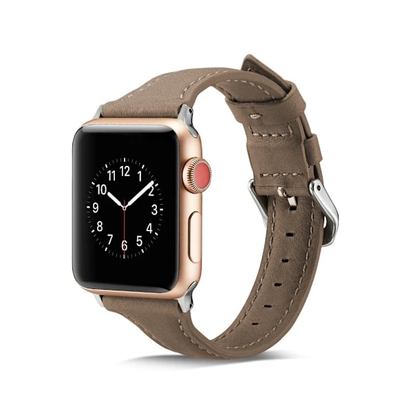 SKALO Smalt Läderarmband Apple Watch Series 7-9 41mm - Fler färger Mörkgrå