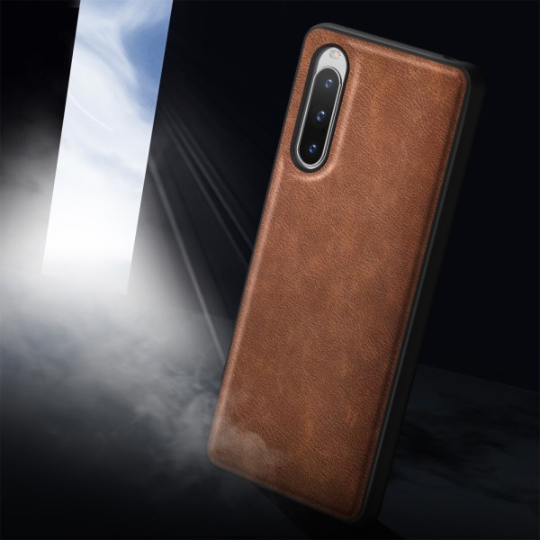 SKALO Sony Xperia 10 V PU-nahka Hybridi Suojakuori - Ruskea Brown