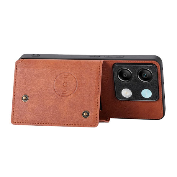 SKALO Xiaomi Redmi Note 13 Pro 5G PU-nahkainen Suojakuori Lompakolla - Ruskea Brown
