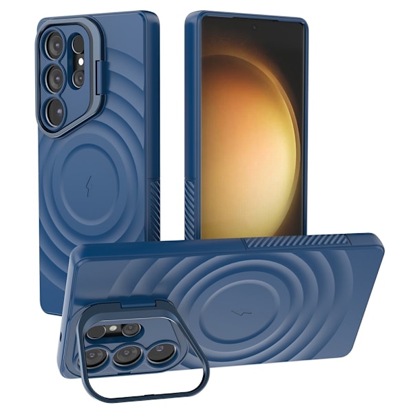 SKALO Samsung S25 Ultra Ripple Texture Suojakuori - Sininen Blue