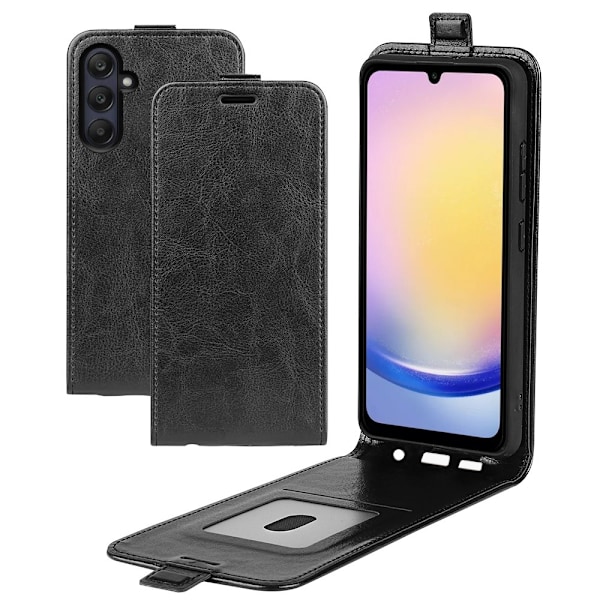 SKALO Samsung A26 5G Vertical Flip PU-Läder Plånboksfodral - Svart Svart