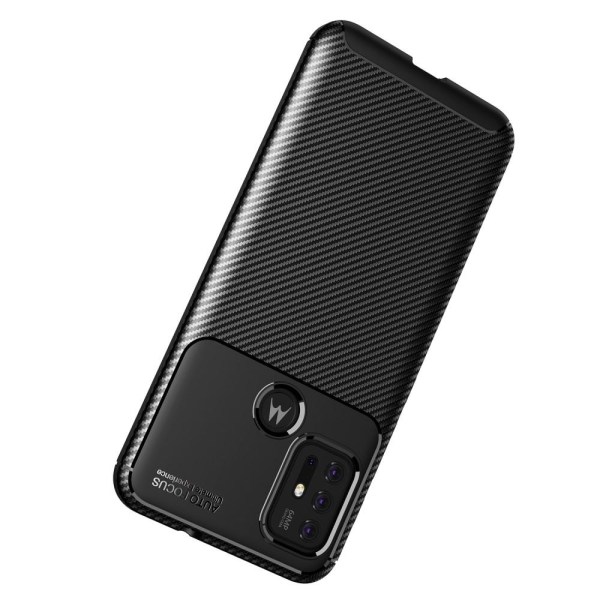 SKALO Moto G30 Carbon Fiber TPU-skal - Svart Black