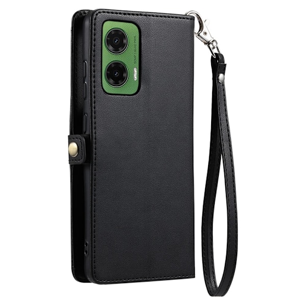 SKALO Motorola Moto G35 5G PU-Læder Envelope Flip Cover - Sort Black