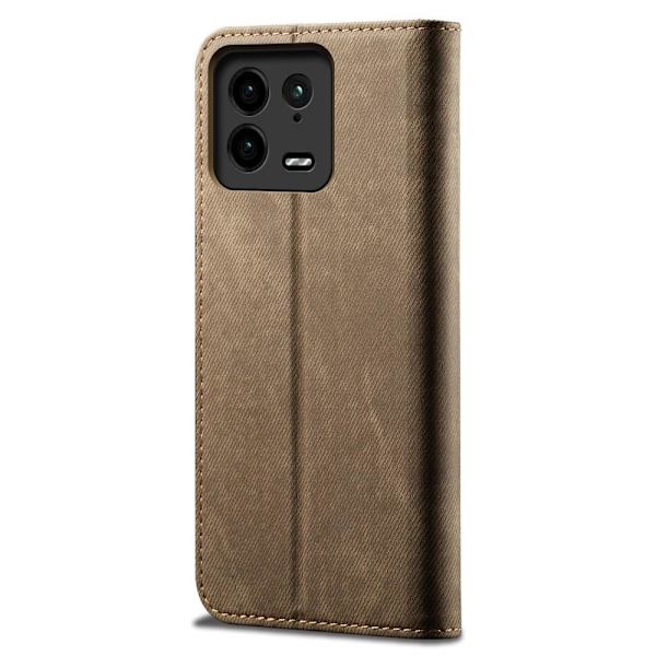 SKALO Xiaomi 13 Pro 5G Jeans Plånboksfodral - Khaki Khaki