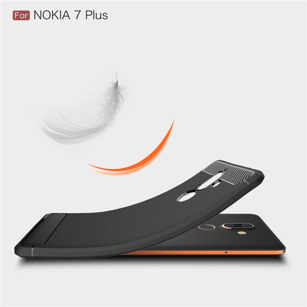 Stødsikker Armour Carbon TPU cover Nokia 7 Plus - flere farver Red