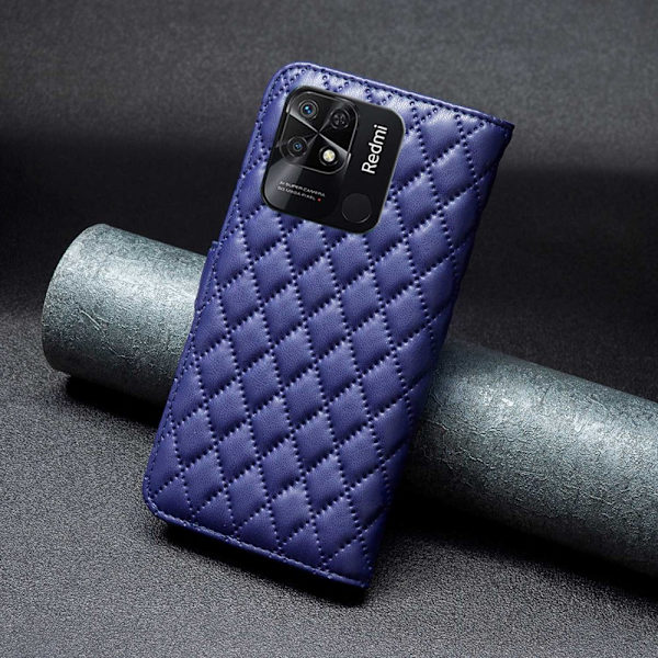 SKALO Xiaomi Redmi 10C BINFEN COLOR Tikattu Lompakko - Sininen Blue