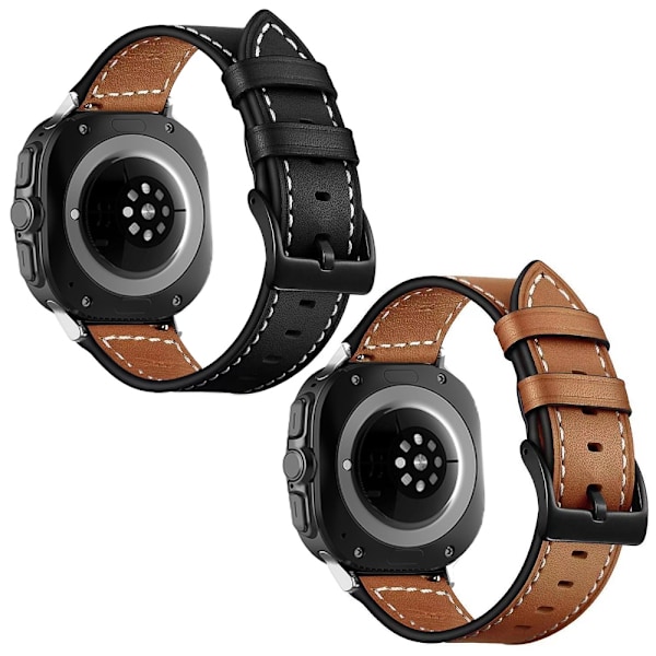 SKALO Läderarmband Samsung Watch Ultra 47mm  - Fler färger Brun