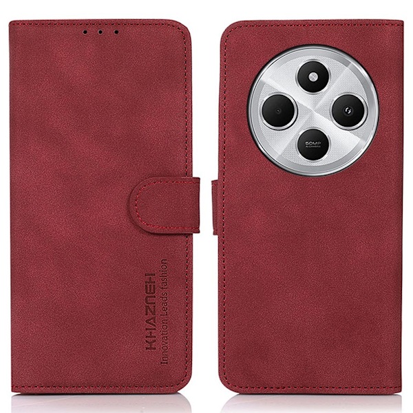 SKALO Xiaomi Redmi 14C KHAZNEH Pungetui i PU-læder - Rød Red