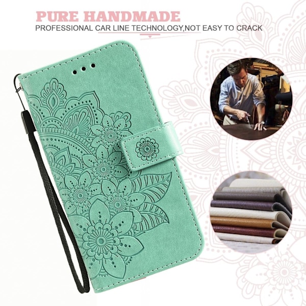 SKALO Motorola Moto G75 5G Mandala Flip Cover - Turkis Turquoise
