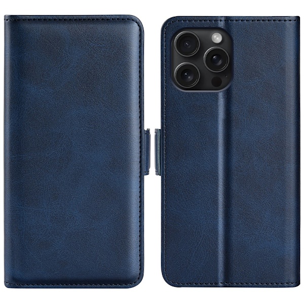 SKALO iPhone 16 Pro Premium Wallet Flip Cover - Blå Blue