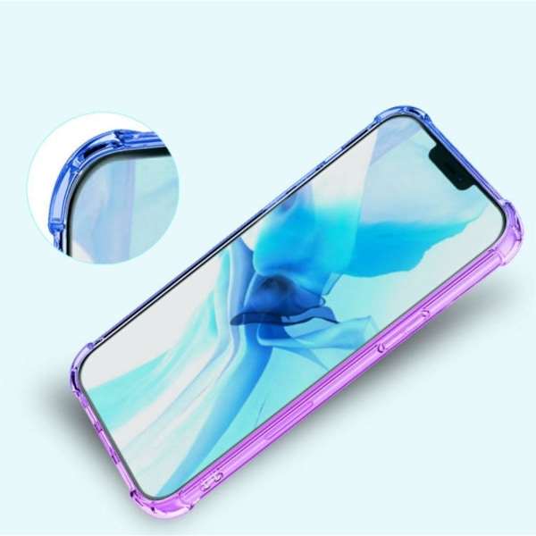 SKALO iPhone 15 Gradientti Erittäin vahva TPU-kuori - Sininen/Pinkki Multicolor