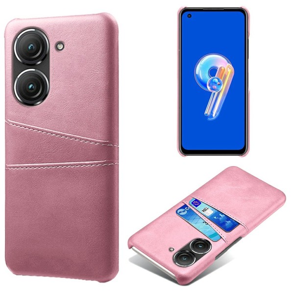 SKALO Asus Zenfone 9 5G PU-læder Kortholder Cover - Rosa guld Pink gold