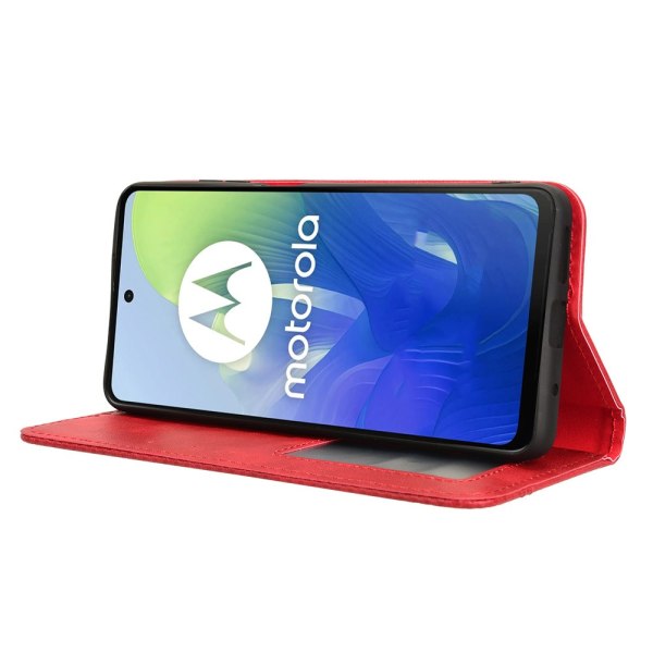 SKALO Motorola Moto G04 Kohokuvioitu Premium lompakkokotelo - Pu Red