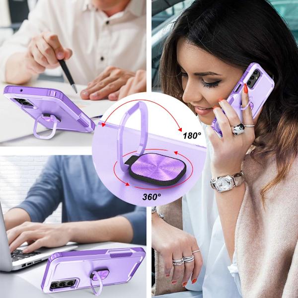 SKALO Samsung A54 5G Armor Hybrid metal ring cover - Lilla Purple