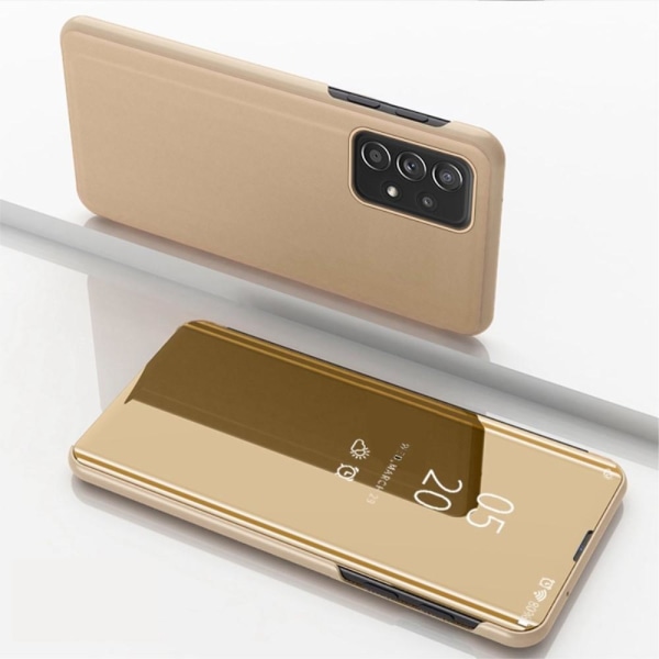 SKALO Samsung A53 5G Clear View Mirror Lompakko - Kulta Gold