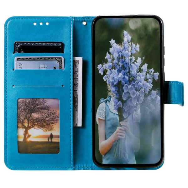 SKALO Samsung A15 4G Mandala Plånboksfodral - Blå Blå