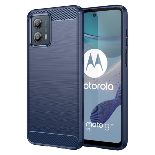 SKALO Motorola Moto G53 5G Armor Carbon Stødsikker TPU-cover - V Blue