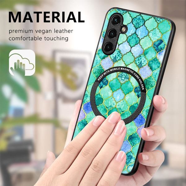 SKALO Samsung A14 4G/5G Motif Suojakuori magneettirenkaalla - #2 Multicolor
