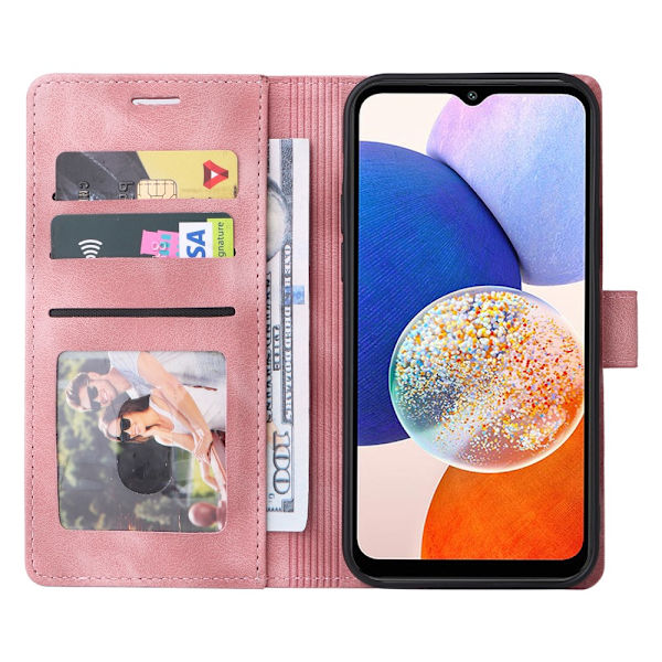 SKALO Samsung A54 5G Lompakkokotelo PU-nahkaa - Pinkki Pink