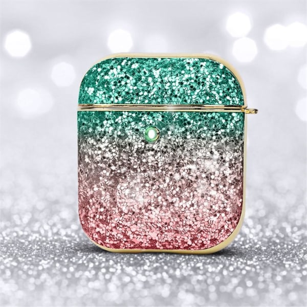 SKALO AirPods 1/2 Glitter Fodral med handrem - Turkos Turkos