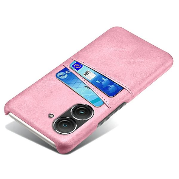 SKALO Asus Zenfone 9 5G PU-nahkainen Korttikotelo - Ruusukulta Pink gold