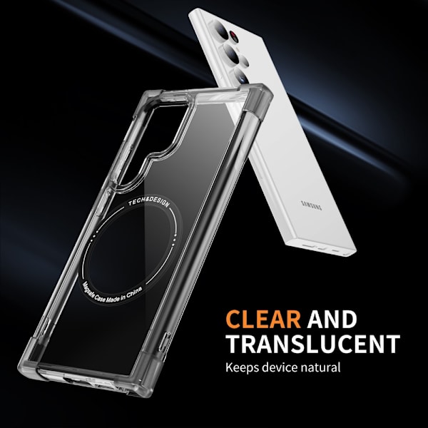 SKALO Samsung S24 Ultra Ekstra stærk magnetisk ring Bumper TPU-cover - Sort Black