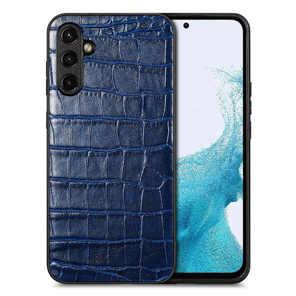 SKALO Samsung A54 5G Krokodil PU-Läder Hybrid Skal - Blå Blå