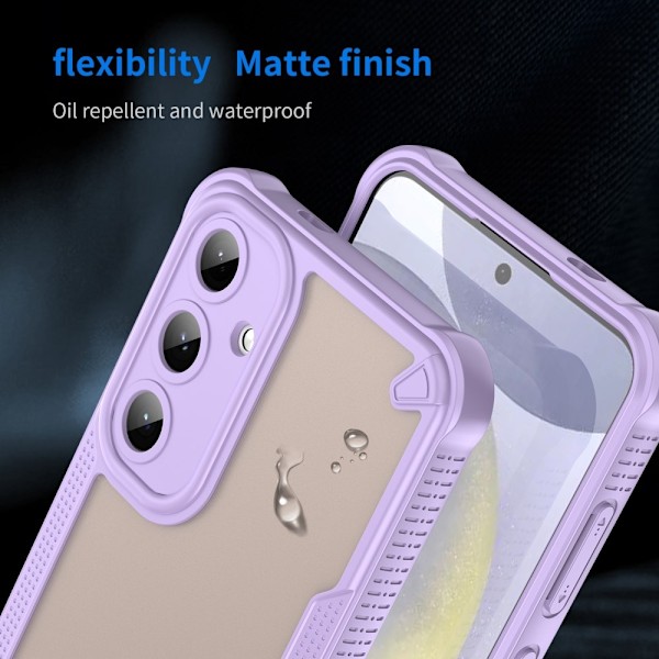SKALO Samsung S25+ Armor Hybrid Frosted Suojakuori - Violetti Purple