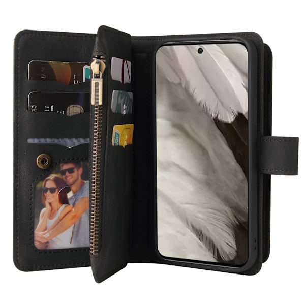 SKALO Google Pixel 8 Big Wallet 17-FACK Plånboksfodral - Svart Svart