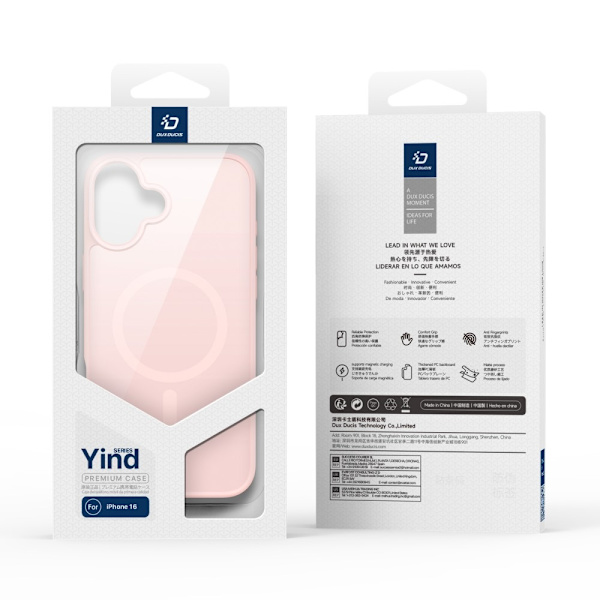 DUX DUCIS iPhone 16 Yind Series Matt Finish Skal - Rosa Rosa