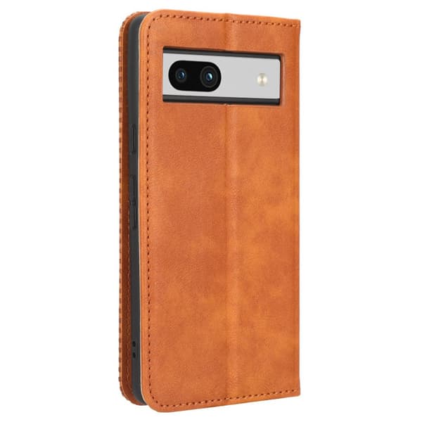 SKALO Google Pixel 7a Embossed Premium Plånboksfodral - Brun Brun
