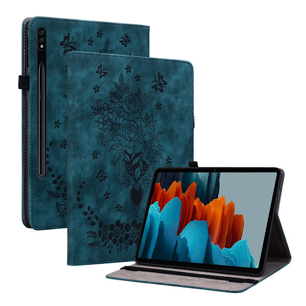 SKALO Samsung Tab S9+/S9+ FE Mandala Butterfly Fodral - Blå Blå