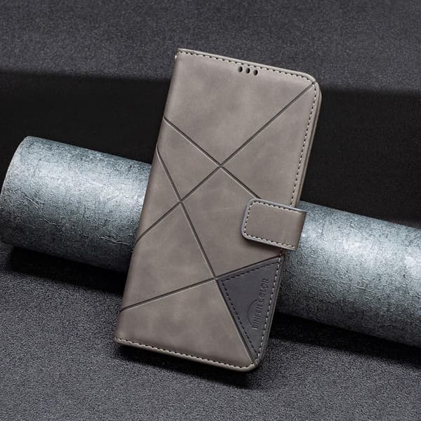 Xiaomi Redmi Note 12 5G BINFEN COLOR Embossed Plånboksfodral - Grå grå