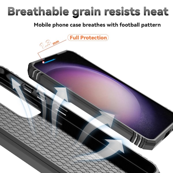 SKALO Samsung S24+ Armor hybridi metallirengas kameran liukusäädin - Musta Black