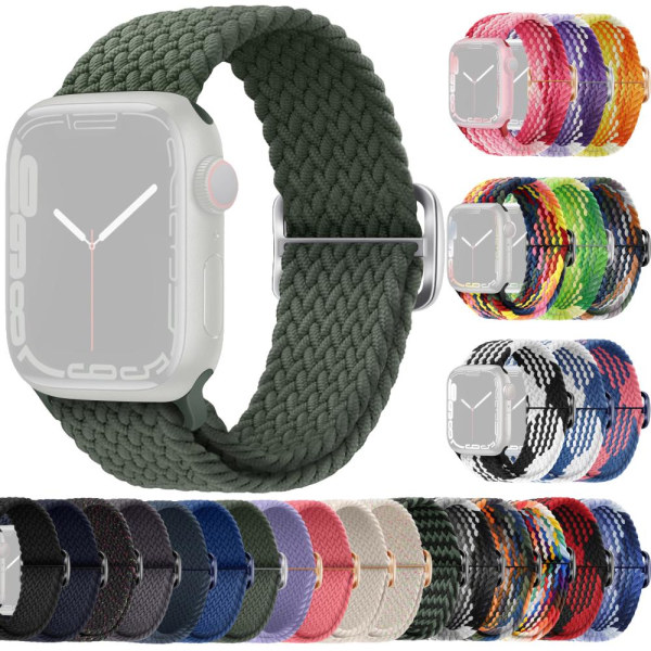 SKALO Flätat tygarmband Apple Watch 38/40/41mm - Fler färger Mörkgrön