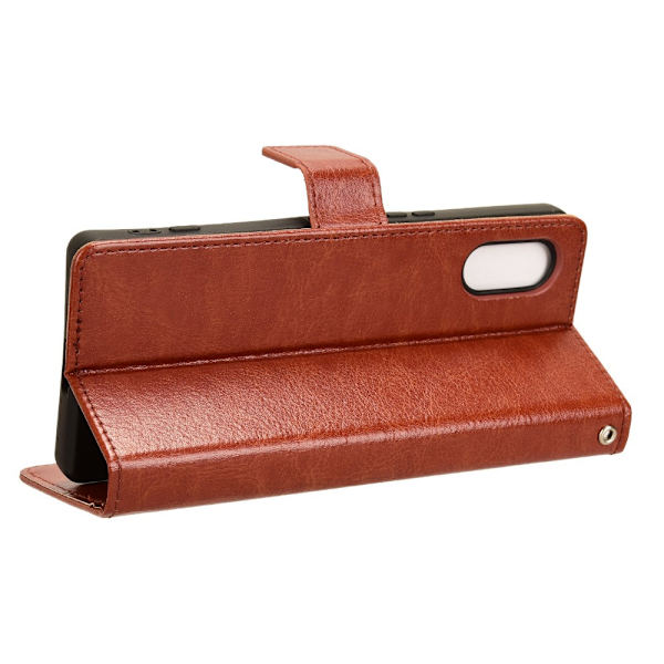 SKALO Sony Xperia 5 V Flip Cover m. pung i PU-læder - Brun Brown
