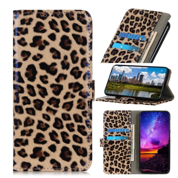 SKALO Moto E20/E30/E40 Leopard mönstrad Plånboksfodral i PU Läder Multicolor