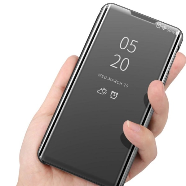 SKALO OnePlus Nord 2 Clear View Spegel fodral - Svart Svart