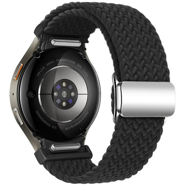 SKALO Punottu Tygaranneke Samsung Watch 6 Classic 43mm/47mm - Valitse väri Black