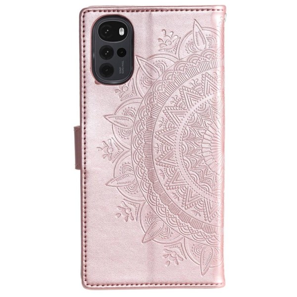 SKALO Motorola Moto G22 Mandala Flip Cover - Rosa guld Pink gold