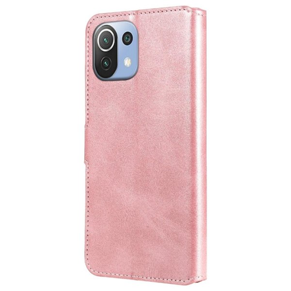 SKALO Xiaomi Mi 11 Lite Classic Wallet Case - Rose Gold Pink gold