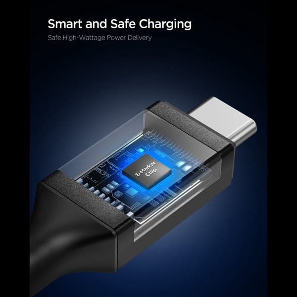 Spigen EB10020CC Essential USB-C-kaapeli 100W 2m - Musta Black