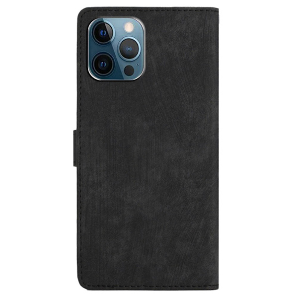 SKALO iPhone 15 Pro Max Flip Cover m. pung i PU-læder - Sort Black