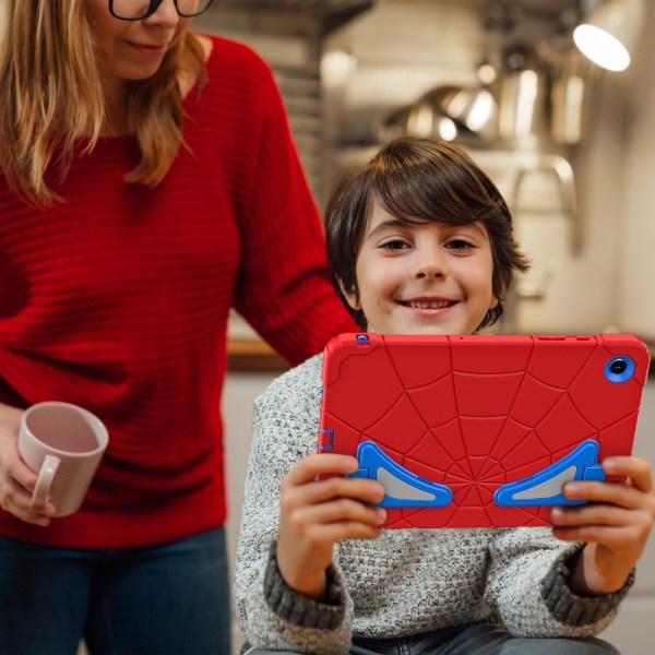 SKALO Samsung Tab A9+ Spindelnät Barnskal - Röd-Blå multifärg