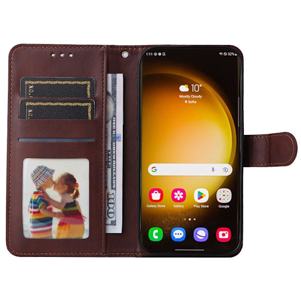 SKALO Samsung S24 Ultra PU-læder Pungetui - Vælg farve Brown