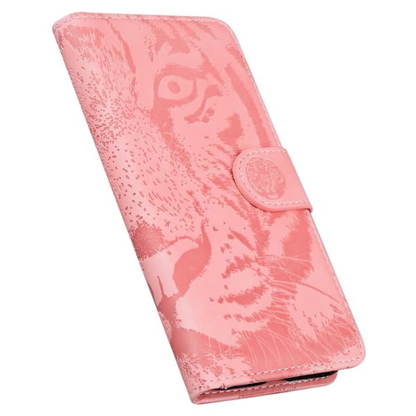 SKALO Embossed Tiger Plånboksfodral för iPhone 18 Pro Max - Rosa Rosa