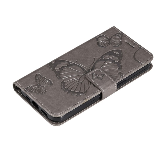 SKALO iPhone 15 Plus Mandala Butterfly Plånboksfodral - Grå grå