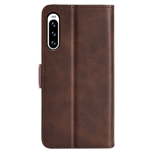 SKALO Sony Xperia 10 V Premium Wallet Flip Cover - Brun Brown