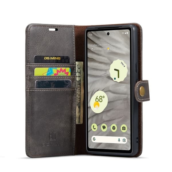 DG MING Google Pixel 8a 2-in-1 magneetti lompakkokotelo - Harmaa Grey