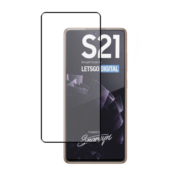 SKALO Samsung S21 fuld skærmbeskytter hærdet glas - sort Black